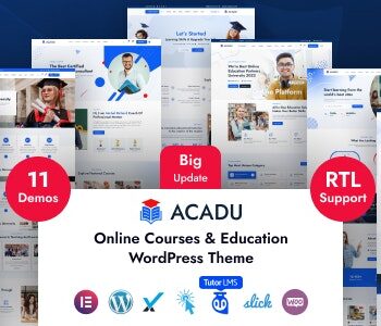 Acadu – Online Courses  Education WordPress Theme + RTL