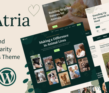 Atria – Animals  Shelter Charity WordPress Theme