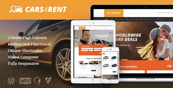 Cars4Rent | Auto Rental Taxi Service WordPress Theme + RTL