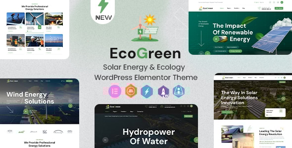Ecogreen – Solar Energy Ecology WordPress Elementor Theme