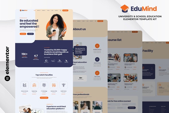 Edumind – University School Education Elementor Template Kit