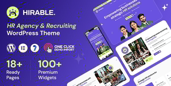 Hirable – Human Resources Recruiting WordPress Theme