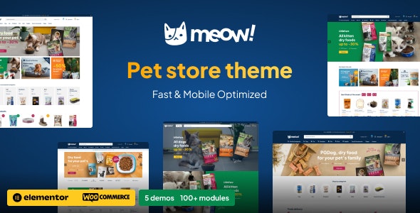 Meow! – Pet Care Pet Shop Elementor WordPress WooCommerce Theme