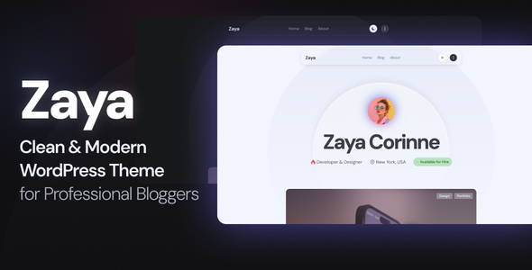 Zaya – Modern Personal Blog WordPress Theme