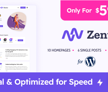 Zento – Modern  Lightweight Blog for WordPress
